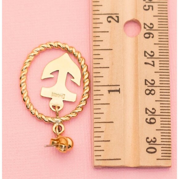 Unique Vintage Nautical Anchor Dangle Earrings | By Avon | H6 - Picture 2 of 2